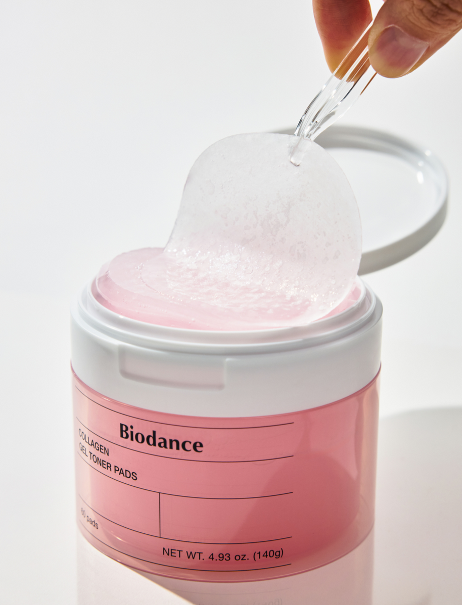 Biodance Collagen Gel Toner Pads – stangrinamieji kolageno tonizuojantys veido diskeliai, 60 vnt.