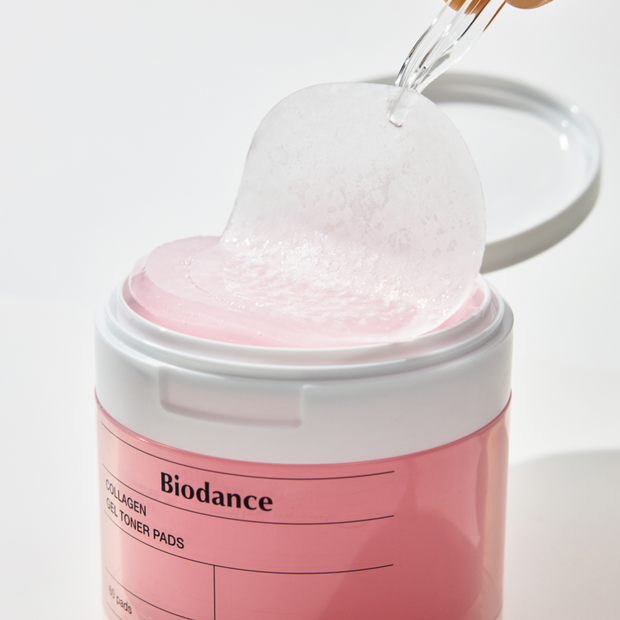 Biodance Collagen Gel Toner Pads – stangrinamieji kolageno tonizuojantys veido diskeliai, 60 vnt.