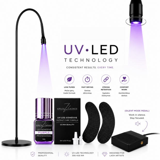 UV/LED Lempa blakstienų priauginimui