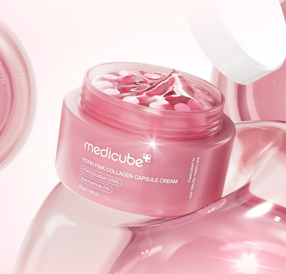 Medicube PDRN Pink Collagen Capsule Cream Rožinis kapsulinis veido kremas su PDRN ir kolagenu