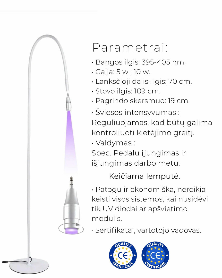 ,,UV-LED" lempa baltas korpusas (5 w.)