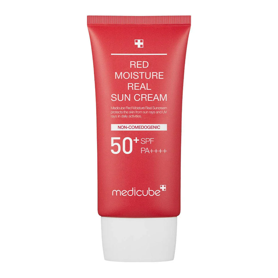 Medicube Red Moisture Real Sun Cream SPF50+ PA++++ – drėkinamasis kremas nuo saulės, 30 ml.