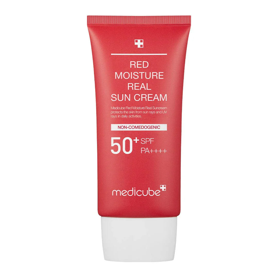 Medicube Red Moisture Real Sun Cream SPF50+ PA++++ – drėkinamasis kremas nuo saulės, 30 ml.