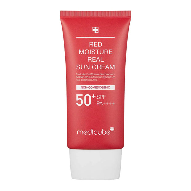 Medicube Red Moisture Real Sun Cream SPF50+ PA++++ – drėkinamasis kremas nuo saulės, 30 ml.